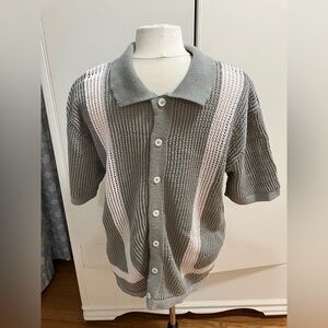 Massive Luxury Edition Men’s Large Cotton Cardigan Warm Lizard Gray